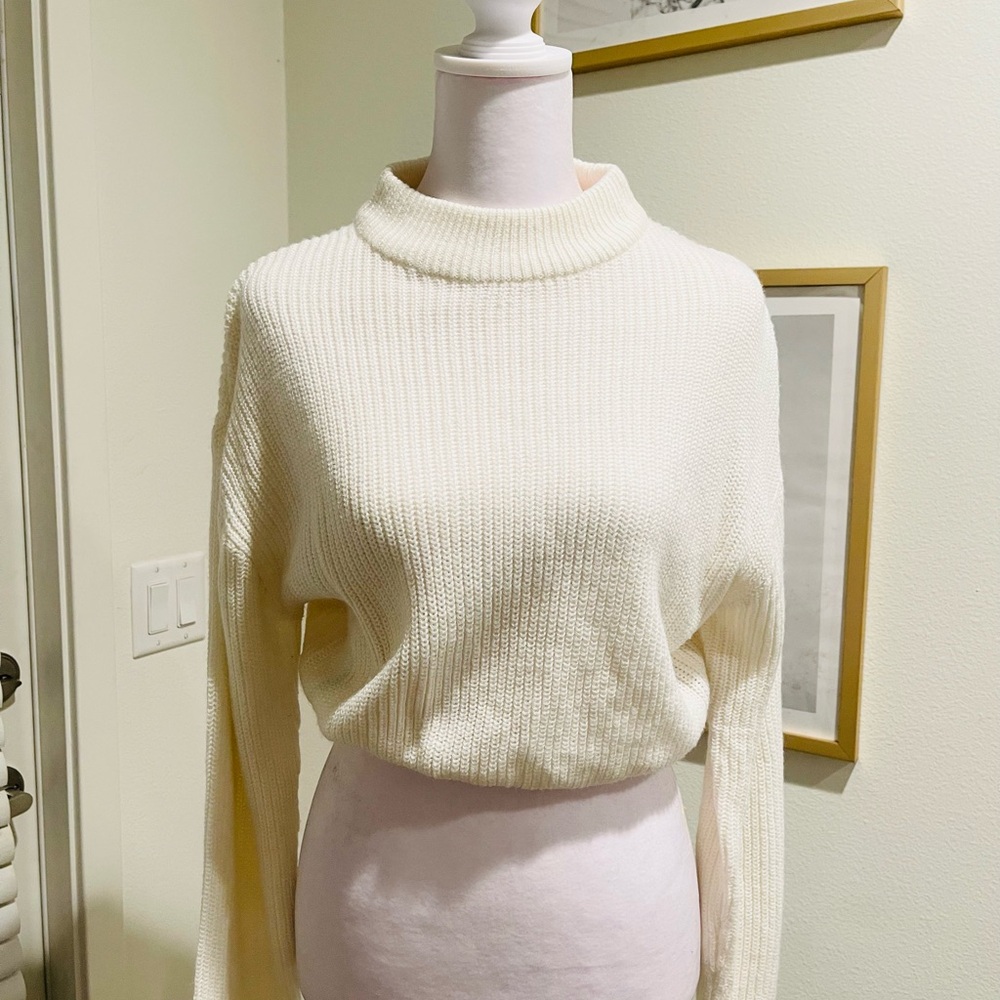 Elegant Cream Turtleneck Sweater